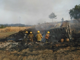 Bomberos de Texmelucan controlaron el fuego 