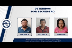 Sandra N. de 37 años de edad; Joaquín N. de 38 años de edad y Arturo N. de 32 años